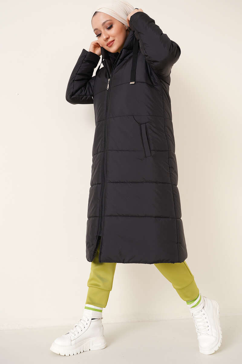 <tc>T5120 Manteau long à capuche en duvet pour le hijab.</tc>