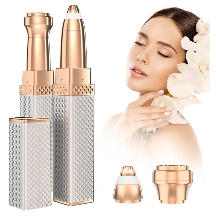 Épilateur Électrique Femme 4 en 1 Rechargeable USB – Élimination Douce des Poils du Visage
