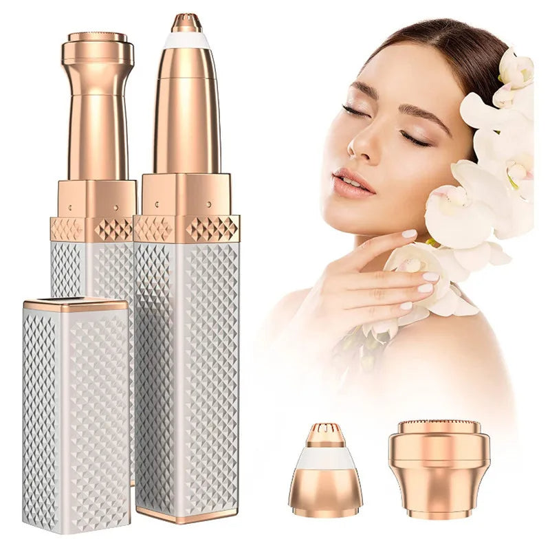 Épilateur Électrique Femme 4 en 1 Rechargeable USB – Élimination Douce des Poils du Visage