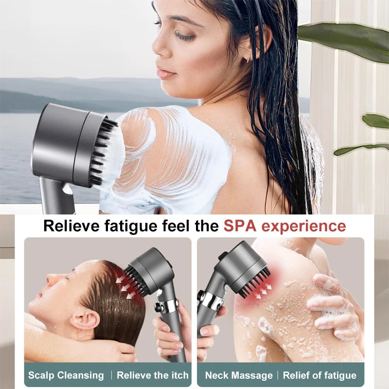 Pommeau de Douche Haute Pression Filtrant Multi-Jets avec Bouton Stop