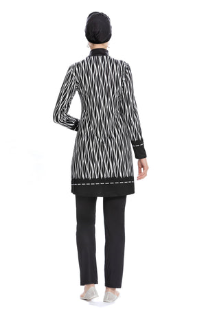 tam kapali mayo likrali beyaz çizgili - Justyol