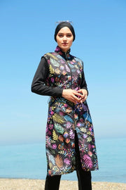 Starinci Renkli Yapraklar Tam Kapalı Tesettür Mayo JWomen