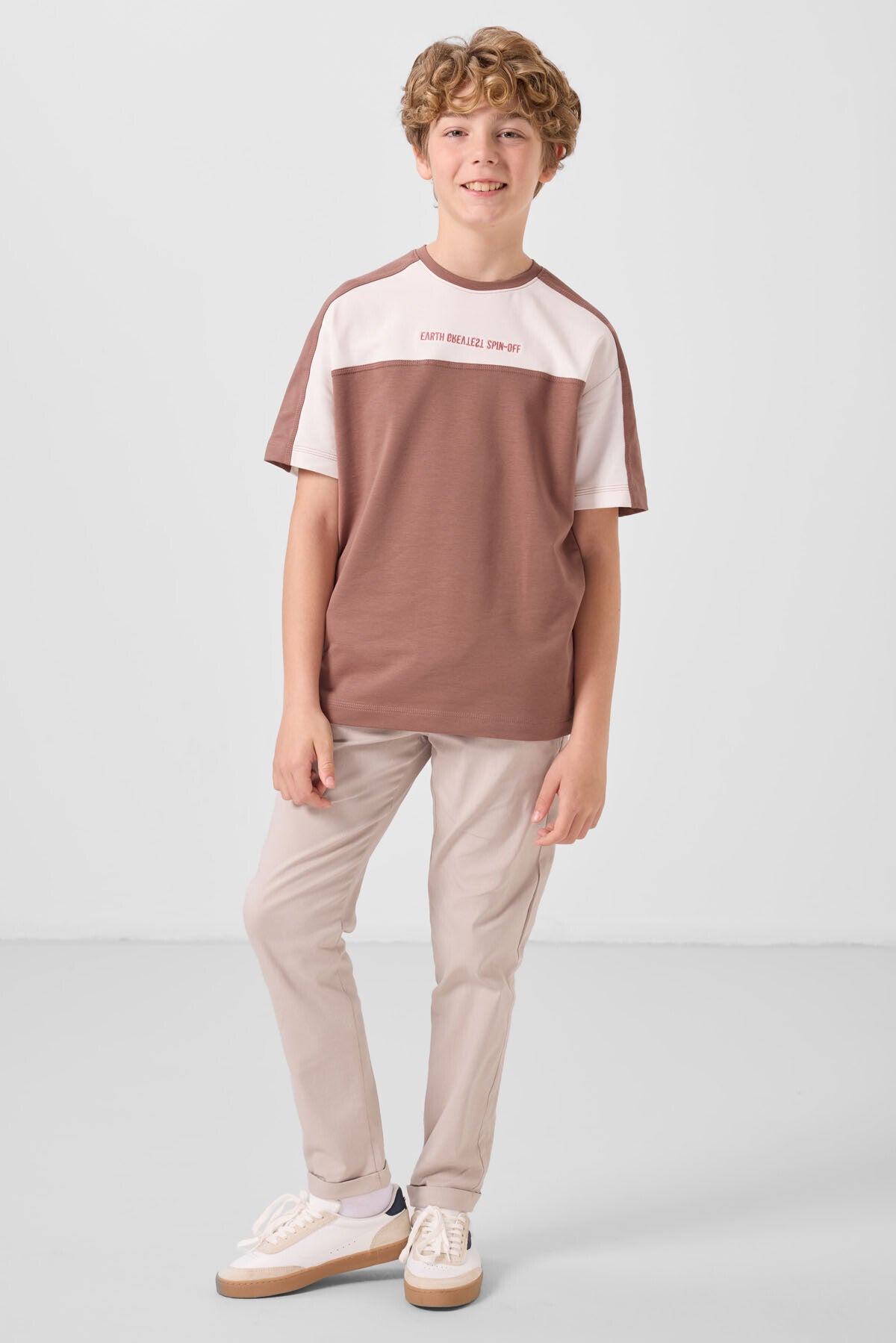 T-shirt Garçon Oversize en Coton Doux avec Broderie - 11290