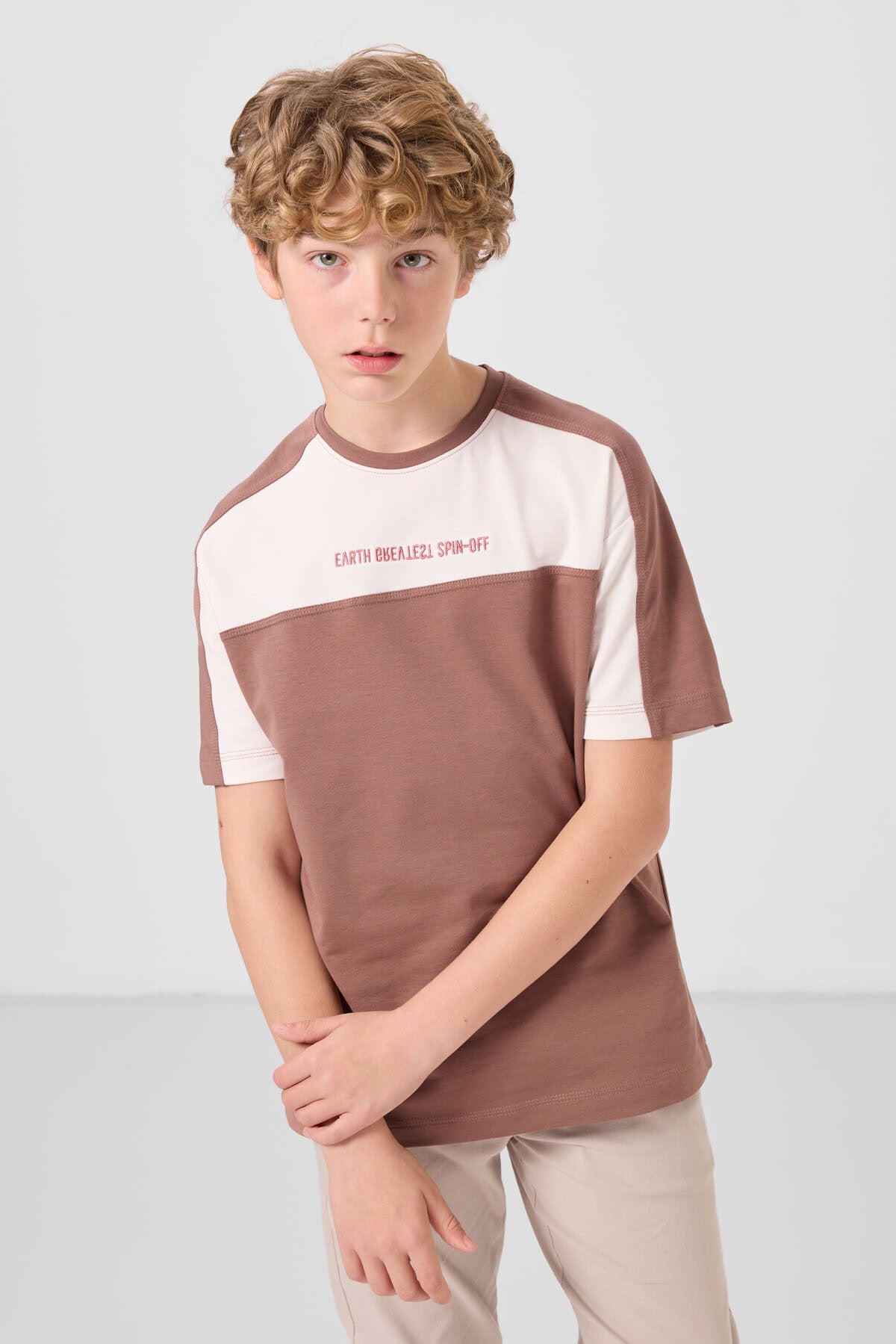 T-shirt Garçon Oversize en Coton Doux avec Broderie - 11290
