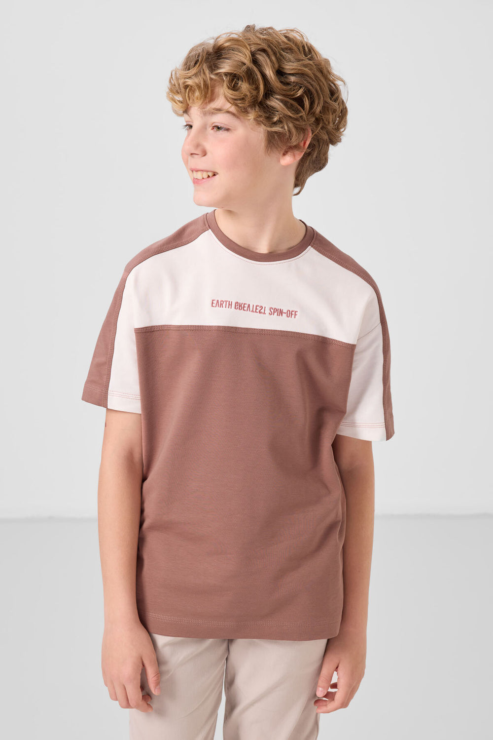 T-shirt Garçon Oversize en Coton Doux avec Broderie - 11290