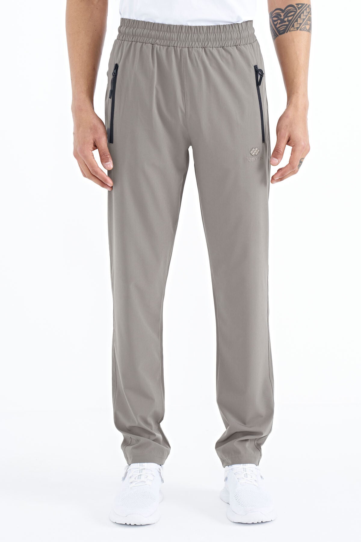 <tc>Pantalon de survêtement homme à fermeture éclair, avec trois poches, coupe standard et jambes classiques - 84768</tc>