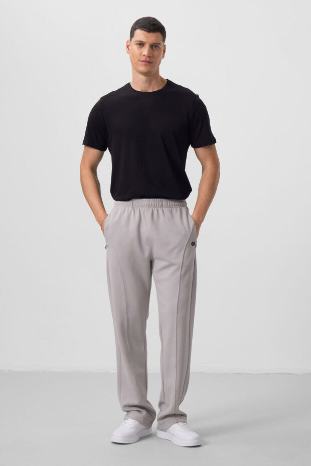 Pantalon palazzo homme texturé – coupe confortable en tissu interlock côtelé - 82171