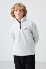 <tc>Sweatshirt Garçon en Polaire Épaisse à Texture Douce, Brodé et Coupe Standard - 11221</tc>