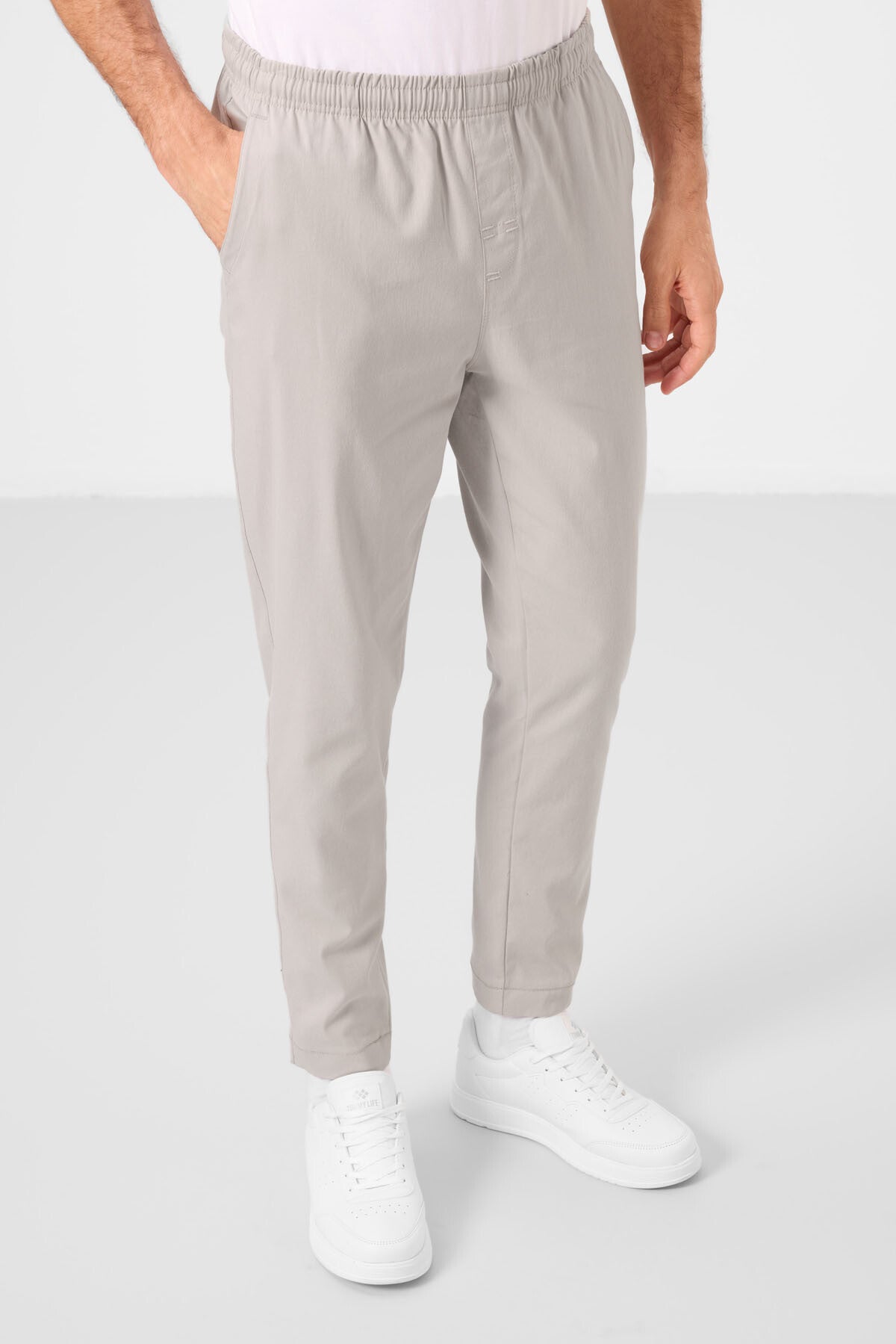 standart fit dokuma hafif esnek chino erkek pantolon - 82180 - Justyol