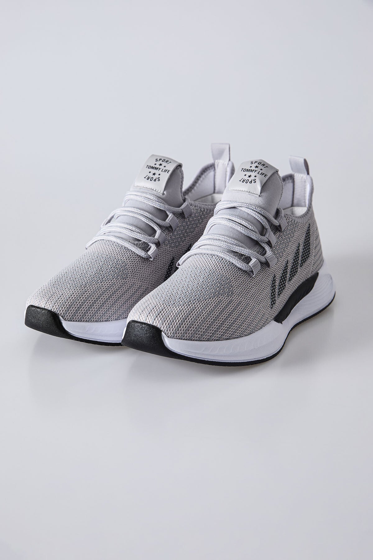 yüksek tabanli bağcikli fileli nefes alan erkek spor ayakkabi - 89130 - Justyol