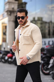 Tek Cepli Çıtçıtlı Peluş Ceket JMen
