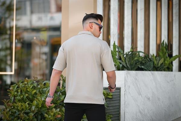 tek cepli dokulu oversize gömlek - Justyol