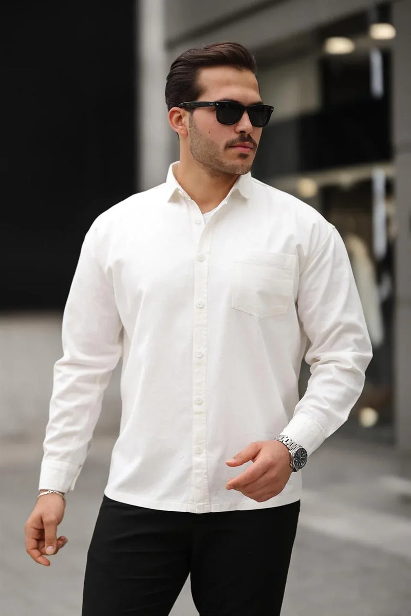 chemise oversize homme gabardine velours à poche