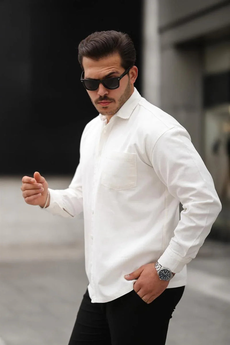 chemise oversize homme gabardine velours à poche