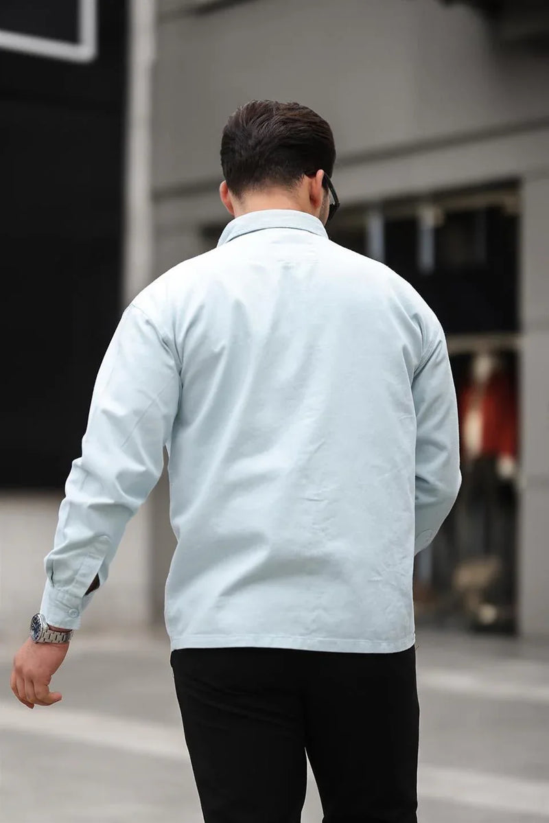 chemise oversize homme gabardine velours à poche