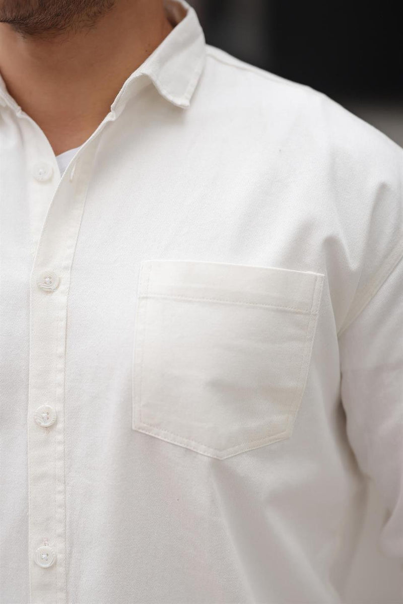chemise oversize homme gabardine velours à poche