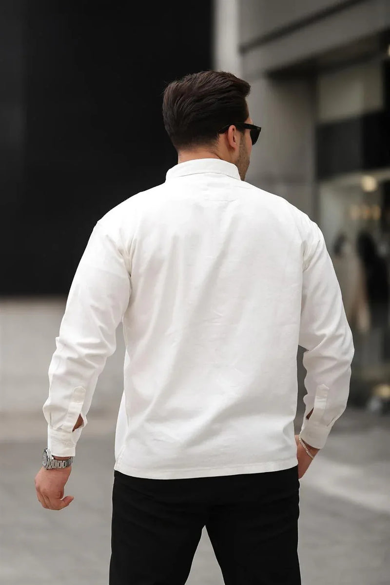 chemise oversize homme gabardine velours à poche