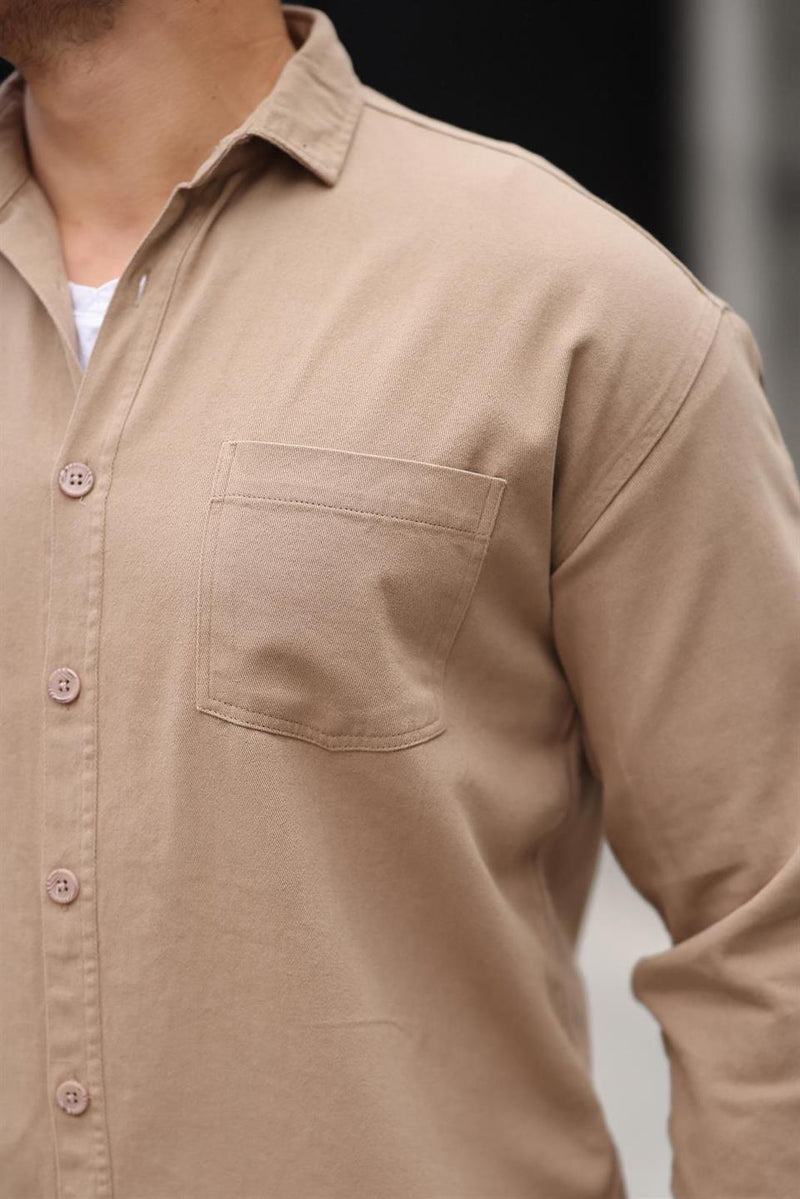 chemise oversize homme gabardine velours à poche