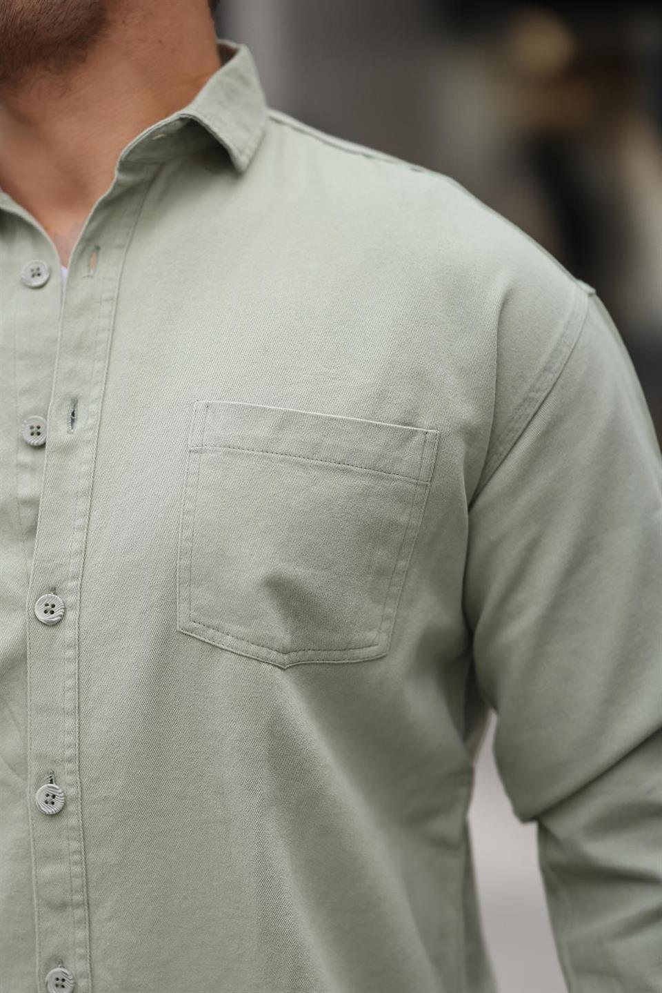 chemise oversize homme gabardine velours à poche - Justyol