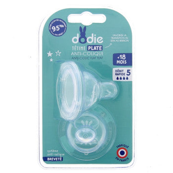 DODIE TETINE PLATE SENS+ ANTI COLIQUE D5 +18M X2 2632