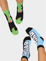 <tc>"Lot de 2 paires de chaussettes en coton garçon, motif Crocodile & Roar"</tc>