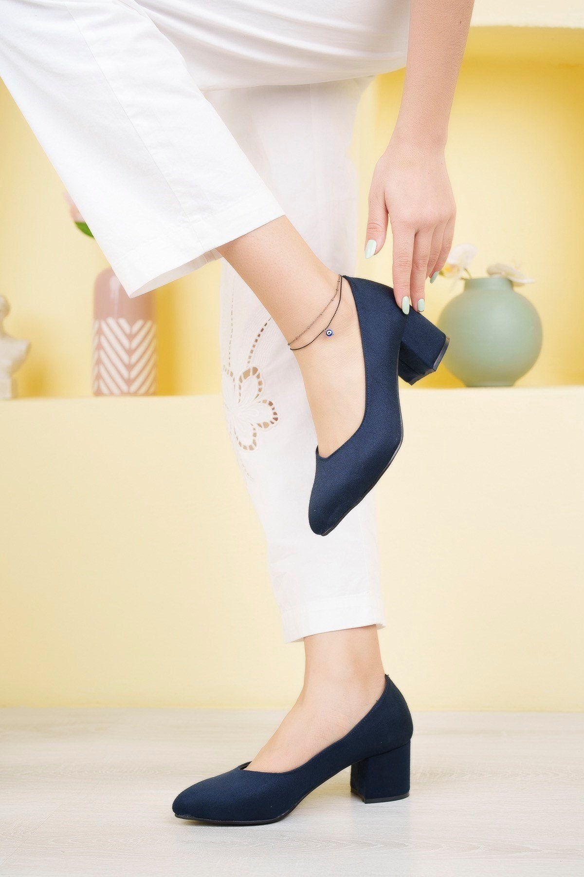 Escarpins femme en similicuir – Chaussures chic à talon confortable 5 cm