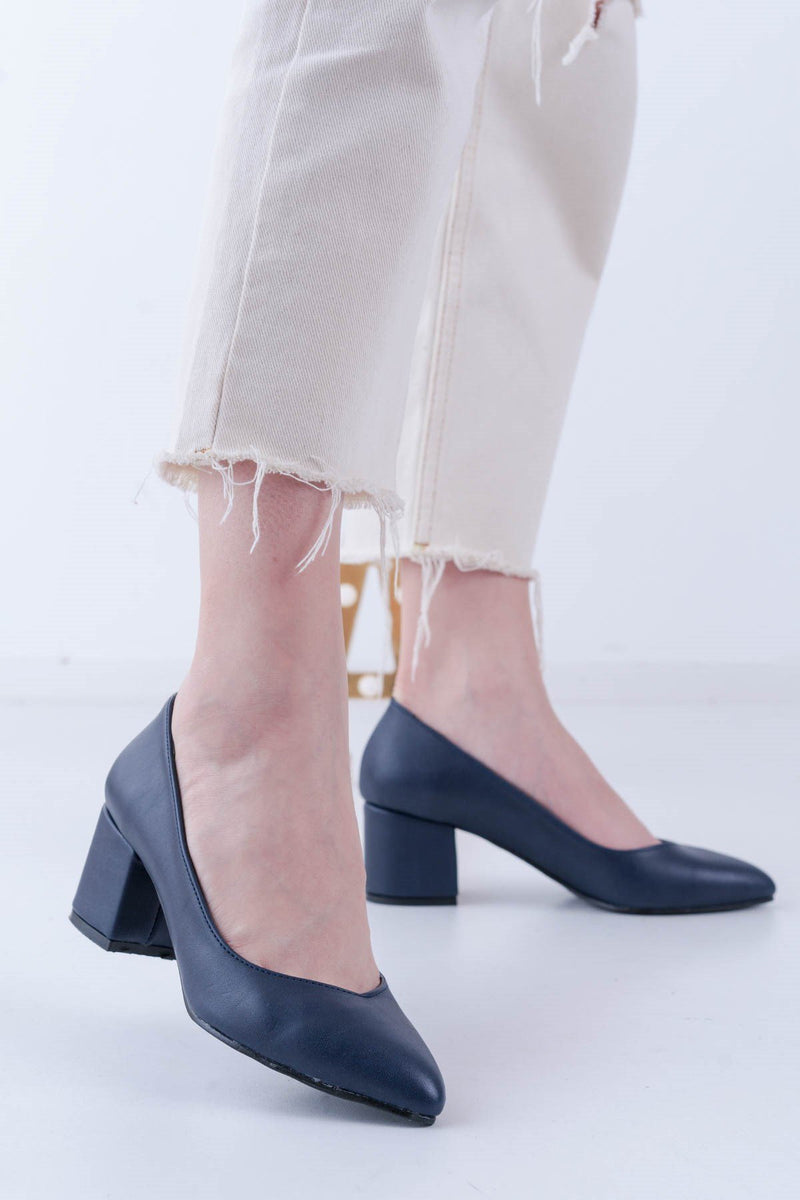 Aymood - Chaussures à Talons Carrés en Cuir Noir pour Femmes - Élégance et Confort
