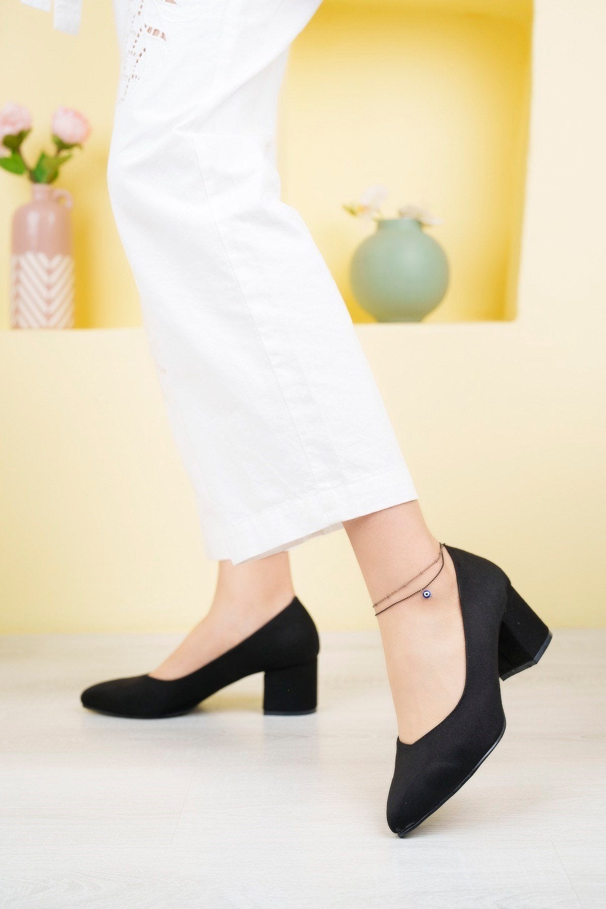 Escarpins femme en similicuir – Chaussures chic à talon confortable 5 cm