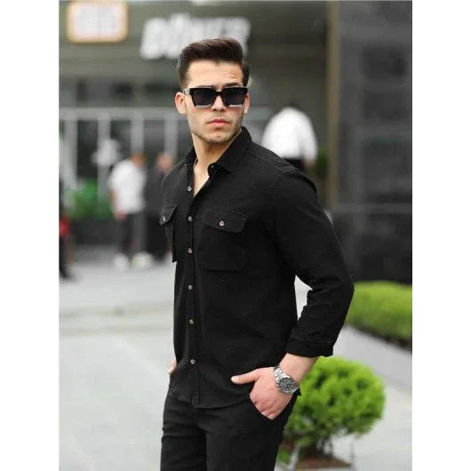 Chemise Homme en Tissu Léger avec Poches Utilitaires