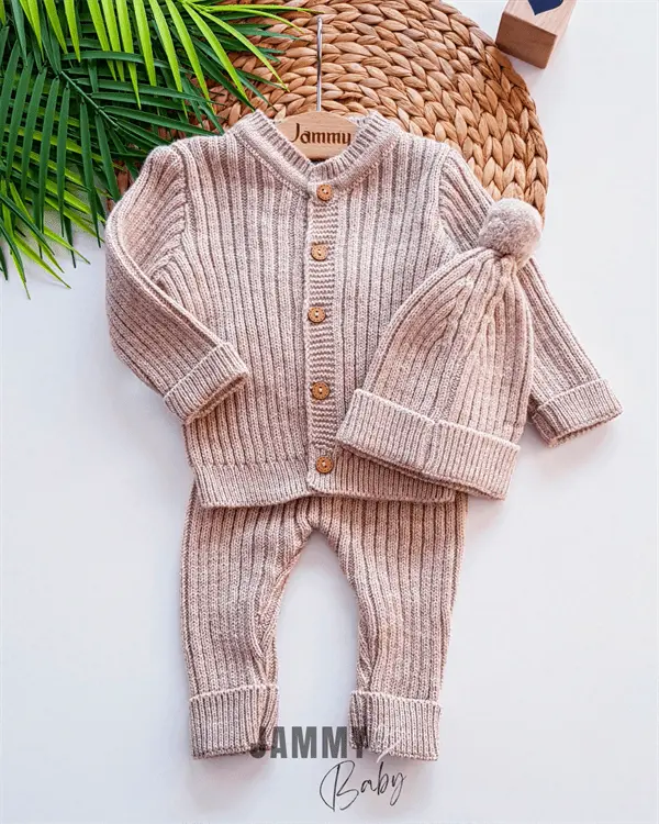 knitwear cardigan unisex hat set - Justyol