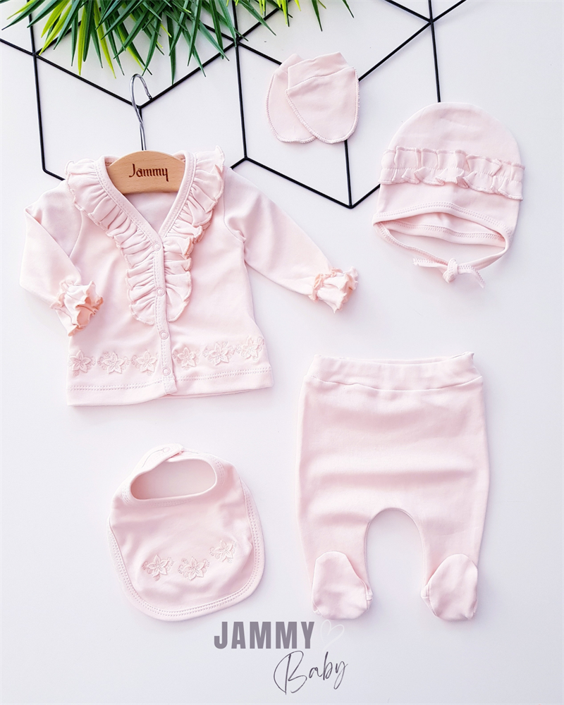 tulip 5 piece newborn set-pink