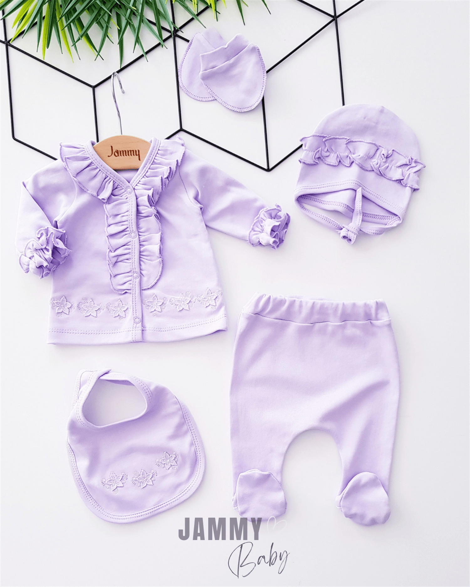 tulip 5 piece newborn set-pink