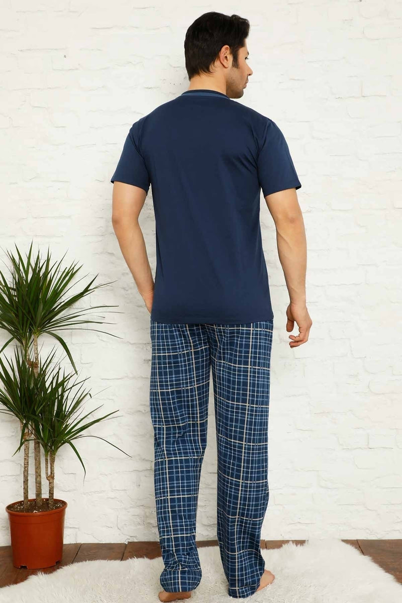 Pyjama Homme en Coton avec Pantalon à Carreaux