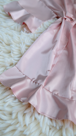 Robe 405 -Graceful Satin Ruffle Kimono Robe Erotica