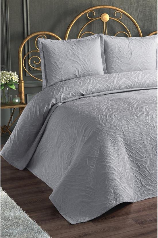 <tc>"Ensemble de couverture de lit double avec coussins, en tissu capitonné ultrasonique (couleur claire)"</tc>