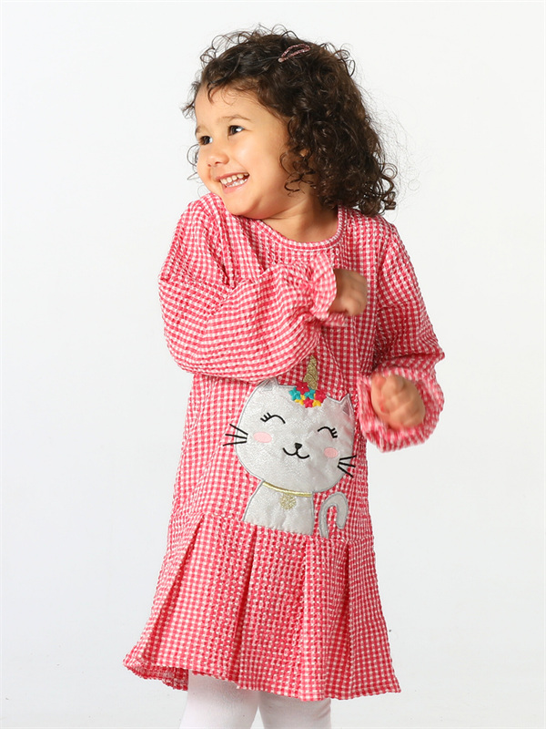 <tc>Robe à volants Uni-Cat en tartan pour fille</tc>