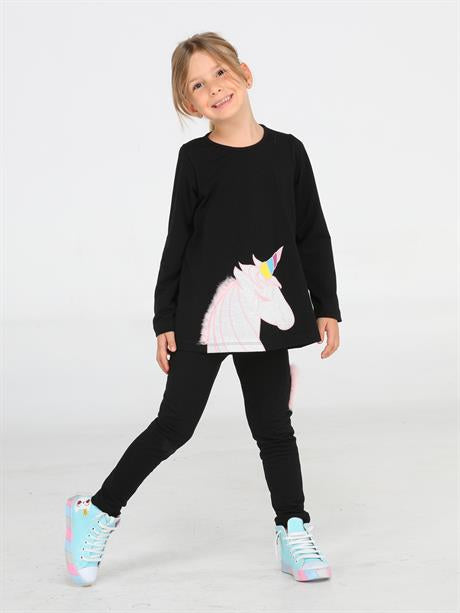 ensemble tunique + legging licorne 3D pour fille