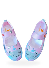 <tc>Ballerines fille avec impression 3D licorne sur toile</tc>