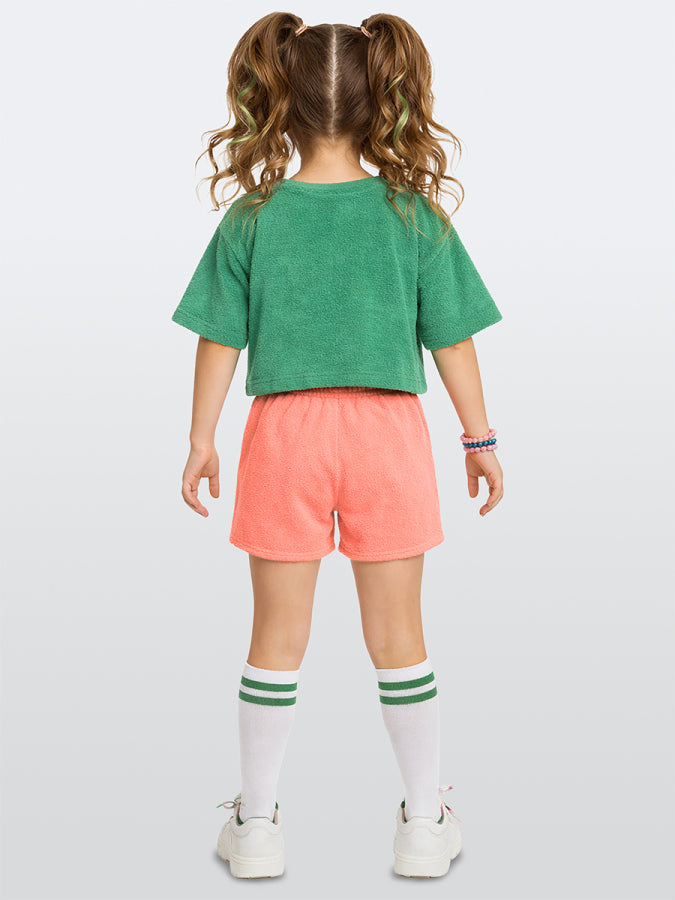 Ensemble Fille Éponge 2 Pièces avec Licorne 3D – Vert et Rose