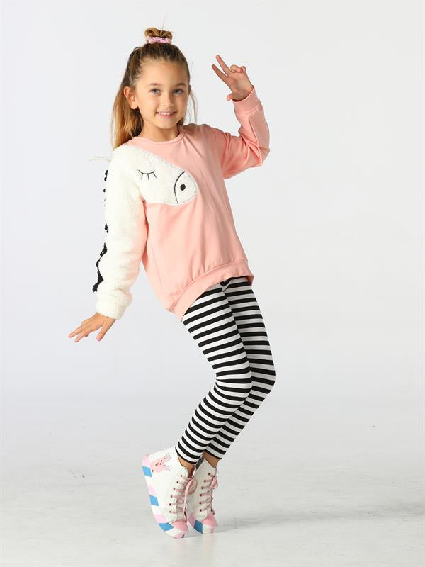 <tc>Ensemble sweat et legging doux avec manches de licorne</tc>