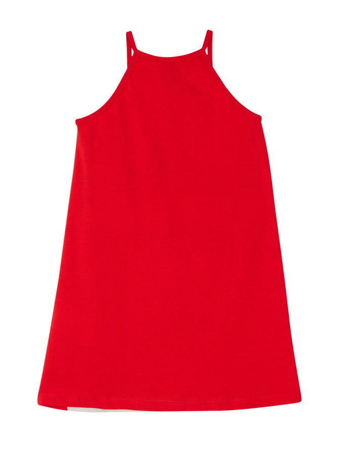 Robe Fille Imprimé Licorne en Jersey de Coton – Rouge Multicolore