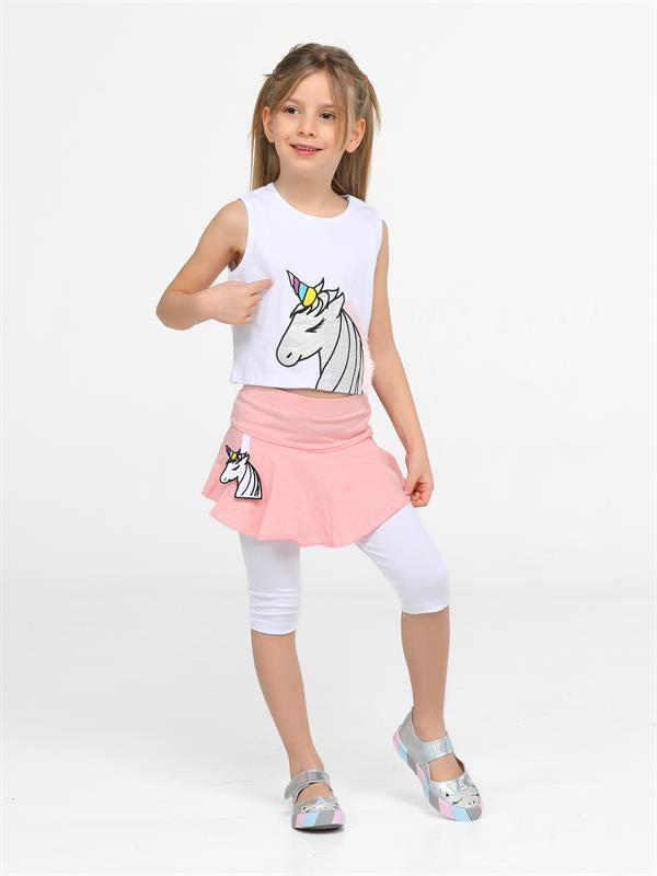 unicorn tayt+ t-shirt kiz çocuk takim