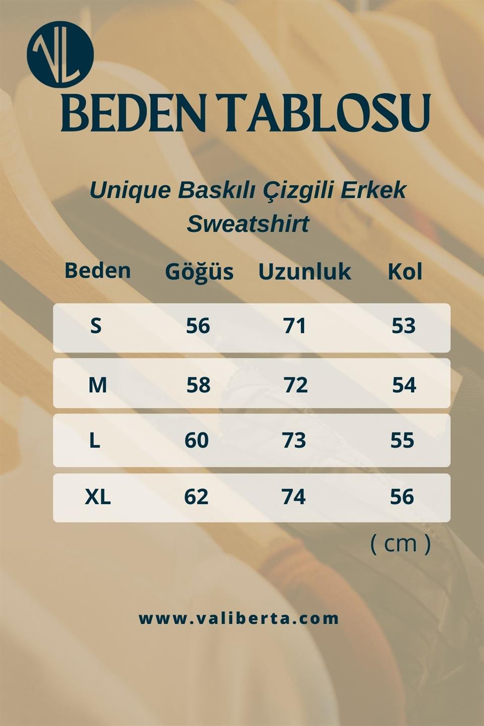 unique baskili çizgili erkek sweatshirt - Justyol