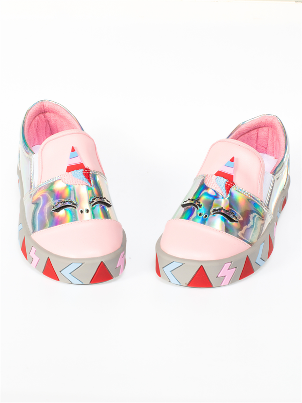 <tc>Sneakers orthopédiques fille courte hologramme unique</tc>