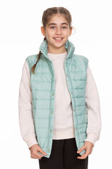 <tc>Gilet unisexe matelassé avec doublure en filet et fermeture à pression</tc>