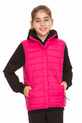 <tc>Gilet unisexe matelassé avec doublure en filet et fermeture à pression</tc>