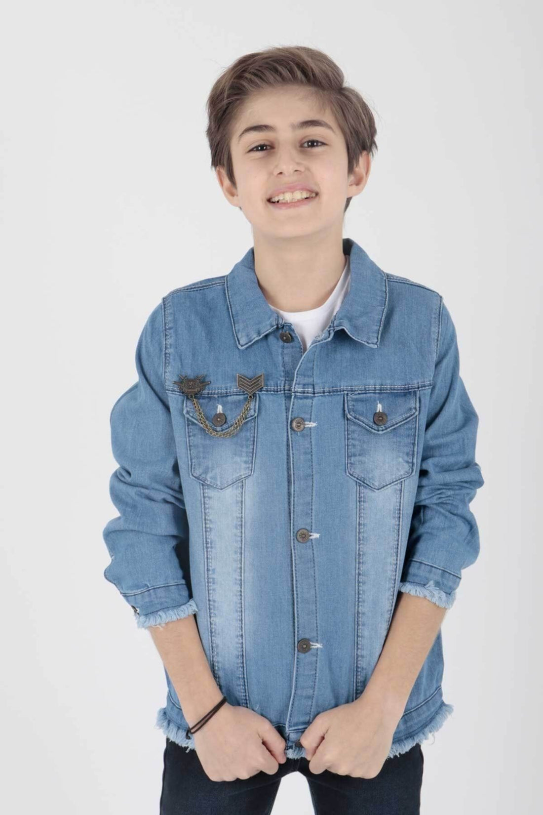 <tc>Veste en jean avec détails de patch pour garçon Ahenk Kids AK888946</tc>