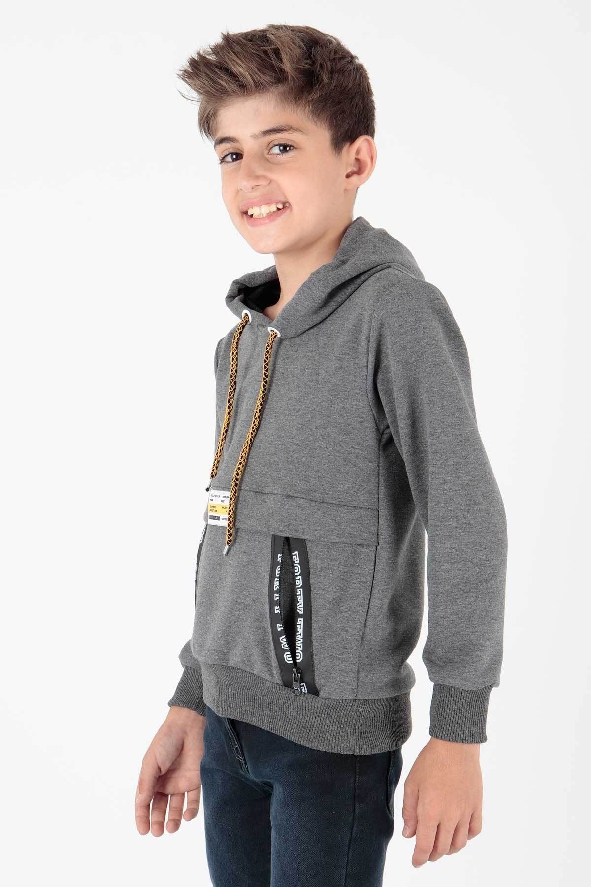 <tc>Sweat à capuche zippé pour garçon Ahenk Kids AK15217</tc>