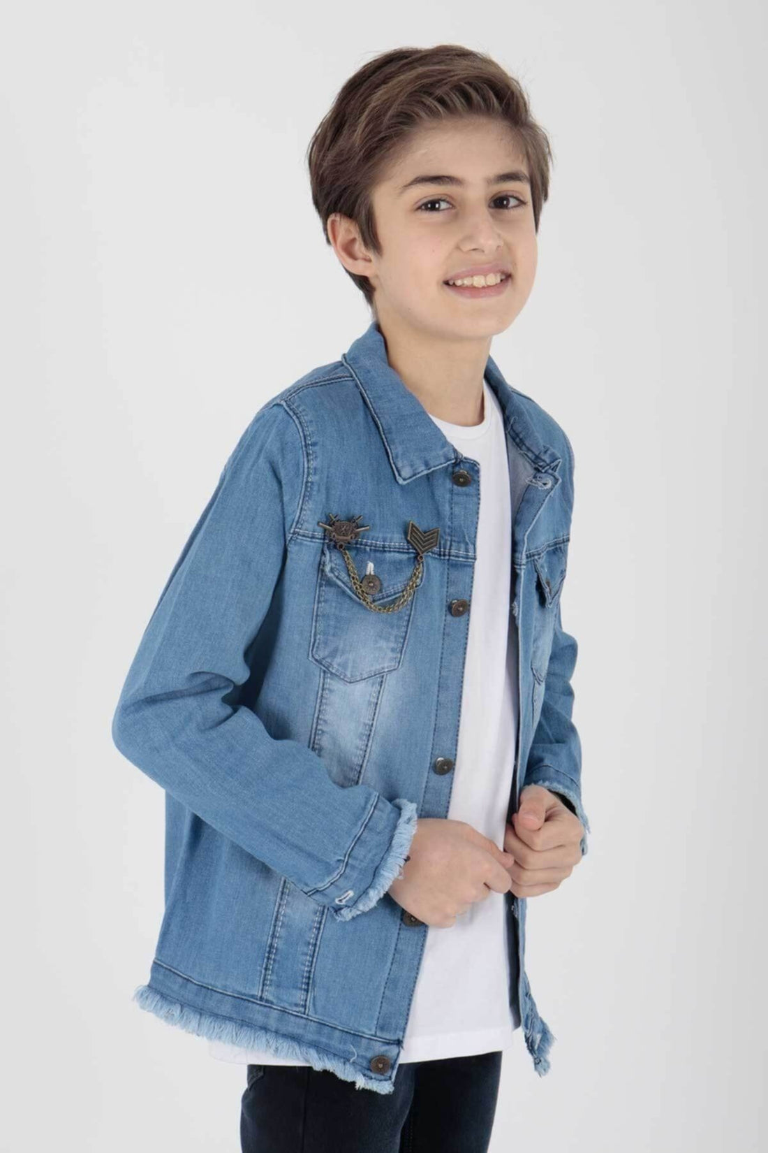 <tc>Veste en jean avec détails de patch pour garçon Ahenk Kids AK888946</tc>