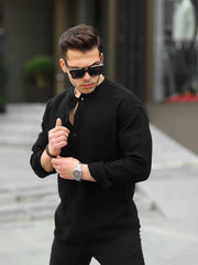 Chemise en muslin oversize à col mandarin à demi - boutonnage - Justyol